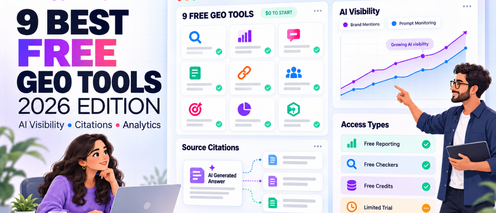 9 Best Free GEO Tools in 2026: What You Can Actually Use for $0
