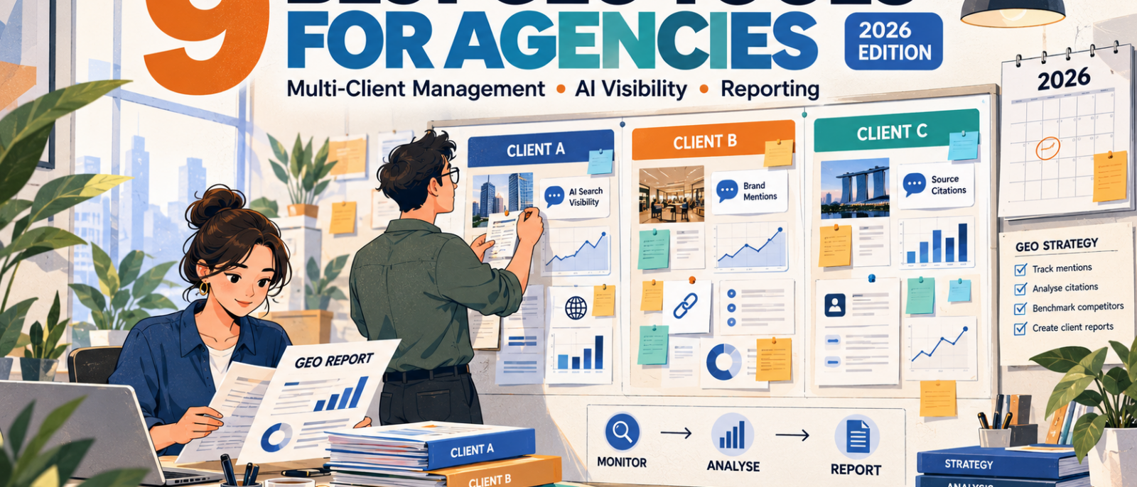 9 Best GEO Tools for Agencies in 2026: Pricing, Reporting & Multi-Client Management